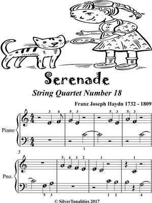 cover image of Serenade String Quartet Number 18 Beginner Piano Sheet Music